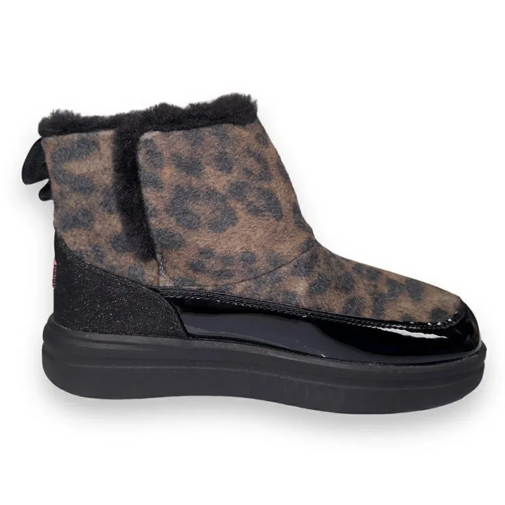 Hey Dude Mel Leo‎ Black (Leopard) Boots Youth 4 Women's 5